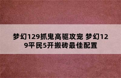 梦幻129抓鬼高驱攻宠 梦幻129平民5开搬砖最佳配置